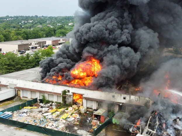 playground equipment warehouse fire