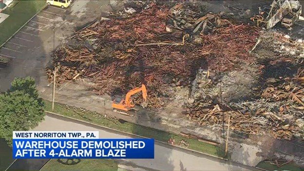 warehouse being demolished 