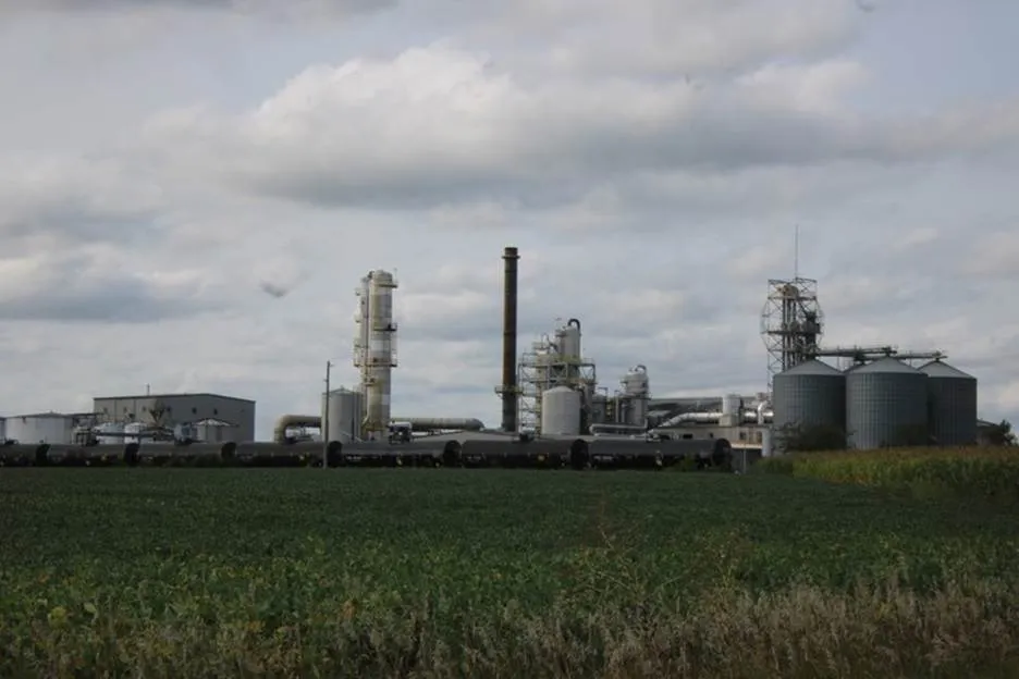 Ethanol plant grain-handling and process equipment in York, Nebraska